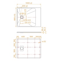 Поддон для душа RGW TSS-W 100x80 стеклокомпозит, белый 553502810-01