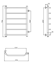 Полотенцесушитель водяной Aquanet Fiona 50x80 см боковое подключение