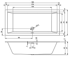 Акриловая ванна Riho Rethink Cubic 190x90 правая