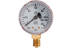 Манометр пропановый 0.6 МПа, 50 мм, М12x1.5, поверенный Krass 2190108PV