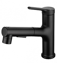 Смеситель для раковины Wonzon&Woghand WW-A40862-MB выдвижной излив, черный матовый
