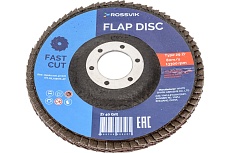 Круг шлифовальный лепестковый Тип 29 115x22 мм, P 40, Zr, 80 м/с, 12250 об/мин Rossvik 29_115х22_40