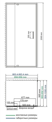 Душевой уголок WasserKRAFT Berkel 48P18 90x100