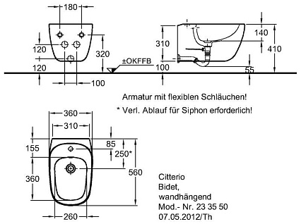 Подвесное биде Geberit Citterio 500.539.01.1