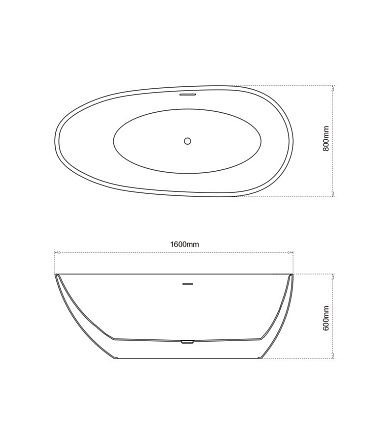 Акриловая ванна Grossman Fly GR-1103MB 160x80 черный матовый