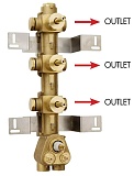 Скрытая часть смесителя Bossini Oki/Cube Z030202000 термостат, на 3 выхода