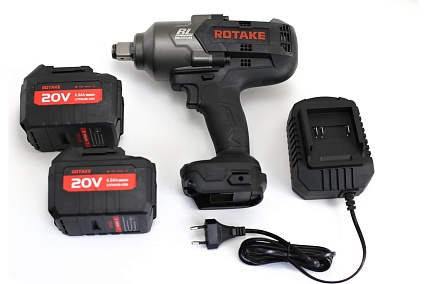 Аккумуляторный ударный гайковерт Rotake 3/4", 1700 нм, 20 В, АКБ 4 Ач 2 шт., в кейсе RC-8805