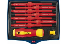 Диэлектрическая отвертка со сменными жалами Сибртех до 1000В 9 предметов CrV 12938