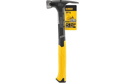Молоток DeWalt одноэлементный, с прямым гвоздодером, 567 г DWHT0-51054