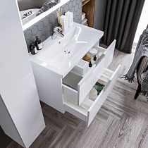 Мебель для ванной Бриклаер Хелена 80 см высокий белый глянец