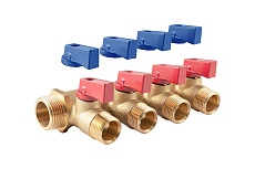 Коллектор с шаровыми кранами PROFACTOR в/н 3/4" х 4 вых 1/2"нар PF MV 264.4