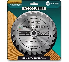 Диск пильный по дереву MKSS Toolbox Woodcutter WC1850 185x24Тх30/20/16 мм WC18502430