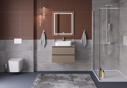 Мебель для ванной BelBagno Kraft 70 см со столешницей, эмаль, Бежевый матовый