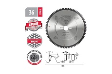 Диск пильный для алюминия 260x3.2x30 мм, 80T, A=-5° FTR WOODWORK 36.260.80
