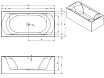 Акриловая ванна Riho Linares Plug&Play 190x90 L с монолитной панелью