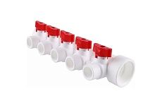 Коллектор полипропиленовый с кранами на 5 выходов Санакс м32x20 771486