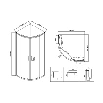 Душевой уголок Vincea City VSQ-5CT800MT 80x80 хром, текстурное