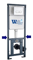 Кнопка смыва WeltWasser Marberg 410 SE GL-WT белый глянец