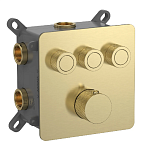 Смеситель для душа AQUAme AQM8812BG термостат, золото брашированное