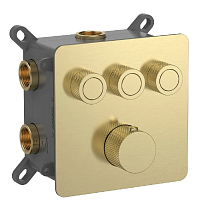 Смеситель для душа AQUAme AQM8812BG термостат, золото брашированное