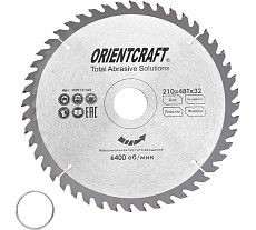 Диск пильный по дереву Orientcraft 210х32/30 мм, 48Z 1009121048