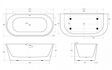 Акриловая ванна BelBagno BB710 170x80 см BB710-1700-800