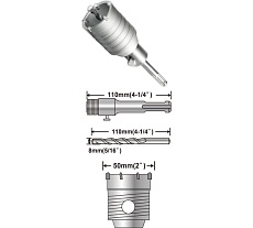 Коронка по бетону (50 мм; SDS-Plus) Ingco HCB0501