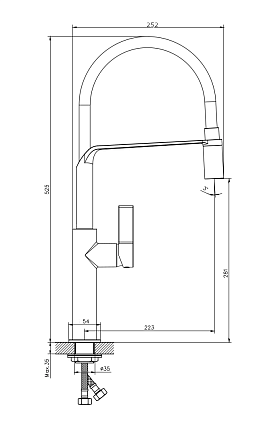 Смеситель для кухни Rush Siple MS9035-35White хром/белый