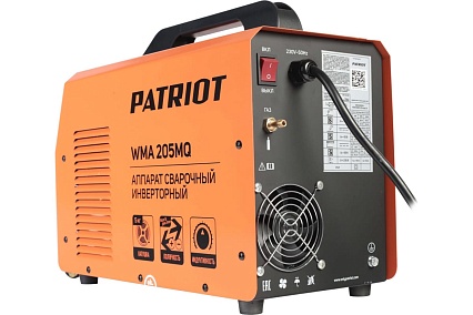 Сварочный инверторный полуавтомат Patriot WMA 205MQ MIG/MAG/MMA, полуавтоматическая сварка в среде 605302155