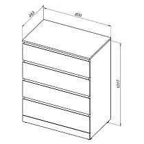 Комод Aquanet Сканди 80 см 4 ящика, дуб эдгрейн 00302541