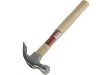 Молоток-гвоздодер ЛОМ деревянная рукоятка, 470 г 2305392