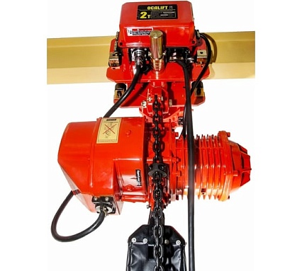 Цепная передвижная электрическая таль OCALIFT 02-01S г/п 2 тонны, высота 12М, 380В OCA0201ST12m