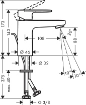 Смеситель для раковины Hansgrohe Vernis Blend 71551000, донный клапан, хром