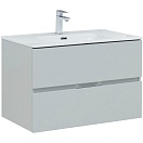 Тумба с раковиной Aquanet Алвита New 80 см серый