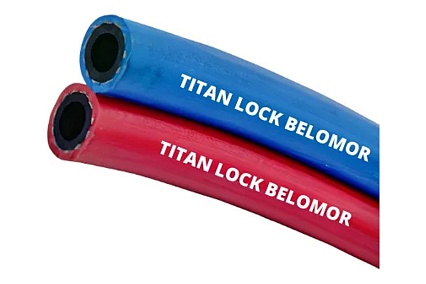 Рукав для сварки «BELOMOR» двойной (синий/красный), 10 мм, 20 bar, 30 м TITAN LOCK TL010BM_30