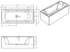 Акриловая ванна Riho Linares Plug&Play 170x75 R с монолитной панелью