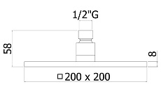 Верхний душ Paffoni Syncro ZSOF075ST+ZSOF063ST сталь с держателем