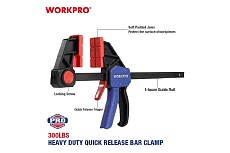 Быстрозажимная струбцина WORKPRO поворотная, 79x300мм WP232040