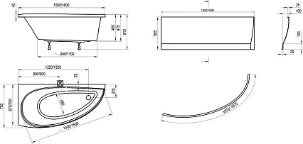 Акриловая ванна Ravak Avocado 160x75см R CH01000000