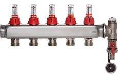 Коллектор ColSys p884 5 выходов с расходомерами, воздухоотводчиком и дренажным шаровым краном 188410505