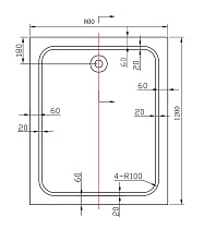 Поддон для душа Vincea VST-2AR 120x80 прямоугольный