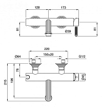 Смеситель для ванны Bugnatese Olimp OLIMP-VM-02-L бронза