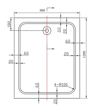 Поддон для душа Vincea VST-2AR 120x80 прямоугольный