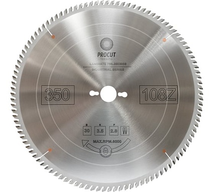 Диск отрезной для ламината и МДФ (350x30x3.5/2.8 мм; Z=108 TFZ) PROCUT 755.3503008