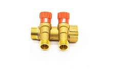 Коллектор с регулирующими вентилями Damento Clima под 45, 3/4&quot;x1/2&quot;, на 2 выхода 016246