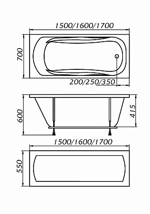 Акриловая ванна 1MarKa Classic 150x70 А