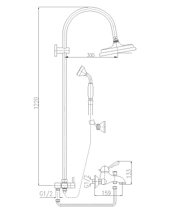 Душевая стойка Rav Slezak Labe L554.5/3