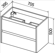 Тумба с раковиной BelBagno Kraft 39-700 70 см Bianco Opaco