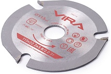 Диск пильный для УШМ по дереву 115 мм VIRA 594216