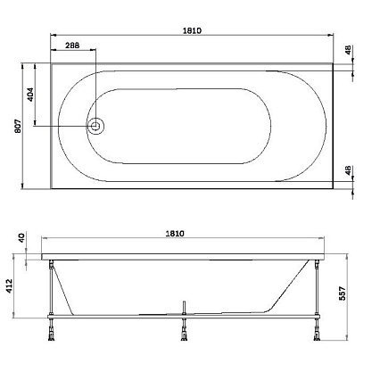 Акриловая ванна Am.Pm X-Joy W94A-180-080W-A 180x80 см